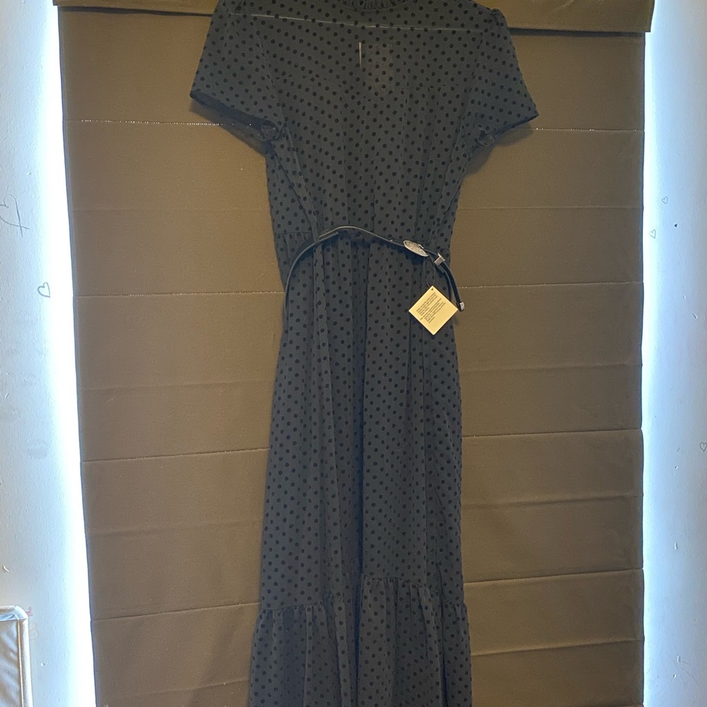 Black polka dot dress